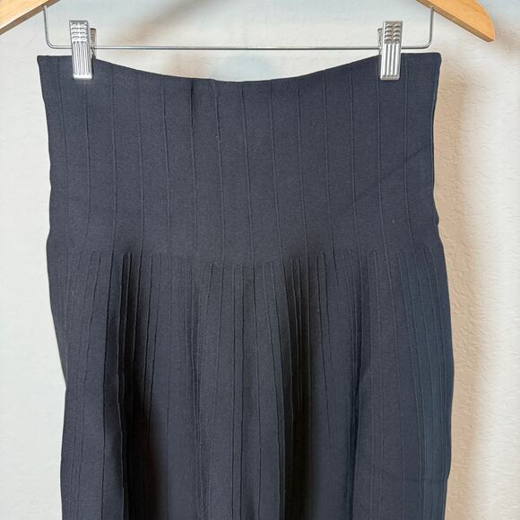 Women's Aleeza Paris Beautiful Black Pleated Midi Skirt Size Medium NEW - Picture 3 of 12